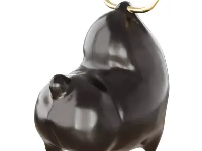 Abstract metal bull figurine 3D model