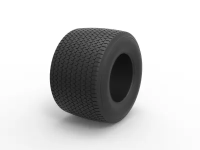 Dirt Sprint racing tire 8 Scale 1 to 25 3D print model