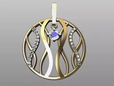Single pendant or necklace 3D print model