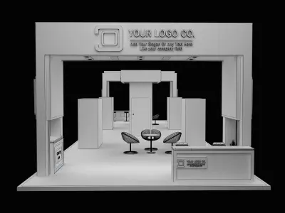  Booth Exhibition Stand a621a 3D model
