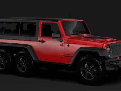 Jeep Wrangler 6x6 Rubicon Recon JK 2017 3D model