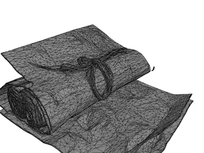 Ancient Rolled Fantasy Map Low-poly 3D model