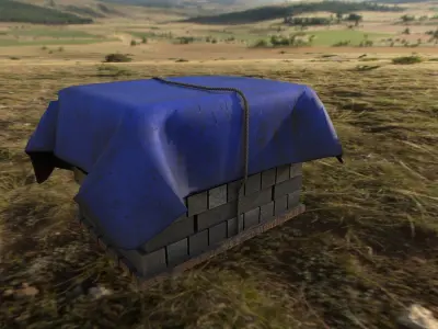 Brick Pallet  PBR  Game Ready Asset Free 3D model