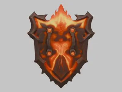 Inferno Shield Low-poly 3D model