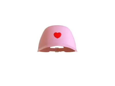 Low-Poly Pink Heart Hat Low-poly 3D model