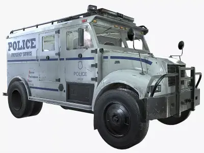 SWAT Truck 3d Vehicle Game Ready  Low-poly 3D model