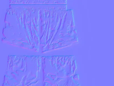 Camo Shorts PBR 4k Low-poly 3D model