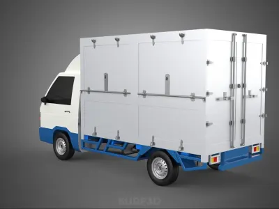 MAIL POST POSTAL SERVIC DELIVERY BOX CUBE TRUCK VAN CAR VEHICLE 3D model