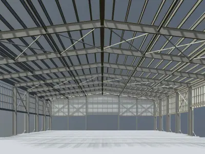 Glasshouse under construction 3D model