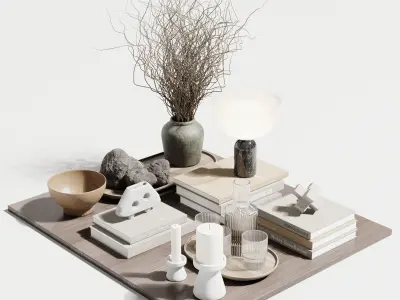 decorative set 002 Low-poly 3D model