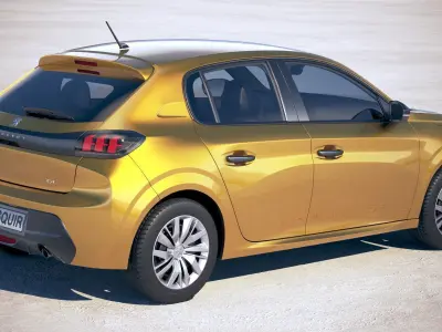 Peugeot 208 basic 2020 VRAY 3D model