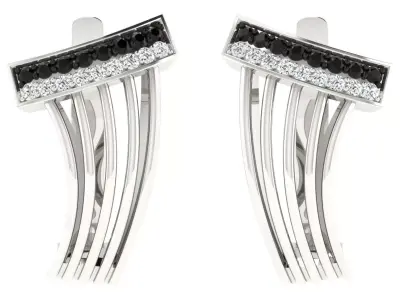 Solitaire Women Drop Earring 3dm STL OBJ FBX Render Details 3D print model 21