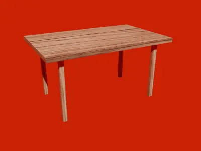 Wood Table Free low-poly 3D model