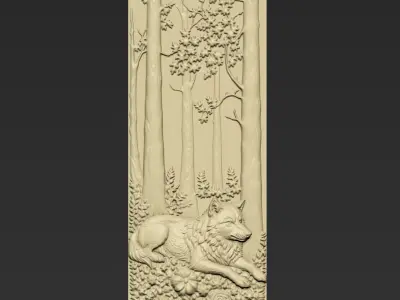 A Wolf in the Forest A128 3D print model
