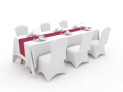 Banquet Table and Chair 110 3D model