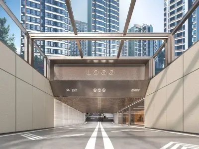 Modern Luxury Car Park - Garage 3D model