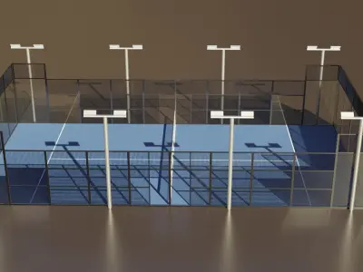 Padel court Free 3D model