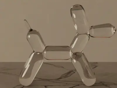 Glass Dog Balloon Free low-poly 3D model