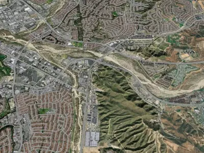 los angeles - city and surroundings Low-poly 3D model