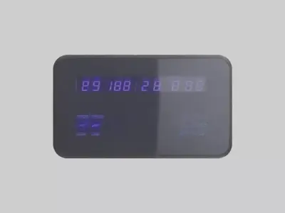 Digital Display Wall Clock model Low-poly 3D model
