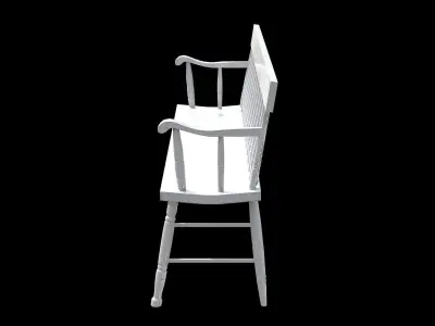 Bench white Painted Low-poly 3D model