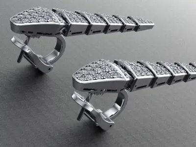 serpenti earrings 3d 3D print model