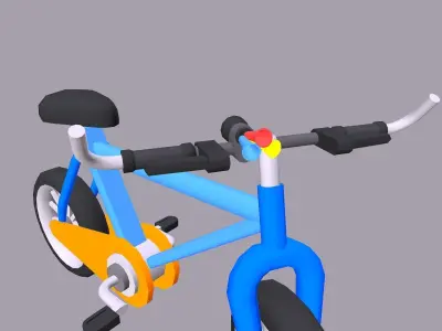 Bicycle Cartoon Low-poly 3D model