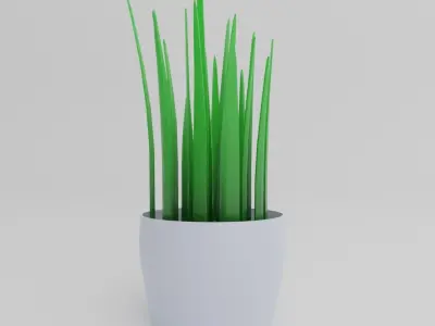 Minimal desk pot plant Free low-poly 3D model