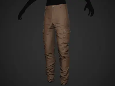 Brown Snowboard Pants Style 1 Low-poly 3D model