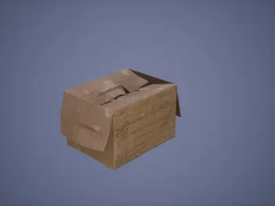 Paper Box Set Low Poly Game Ready  Low-poly 3D model
