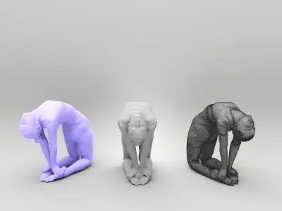 Beautiful woman practicing yoga 418 Low-poly 3D model