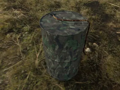 Military Barrel  Low-poly 3D model