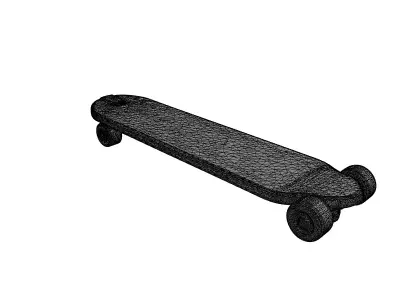 Realistic Wooden Longboard Skateboard Model Low-poly 3D model