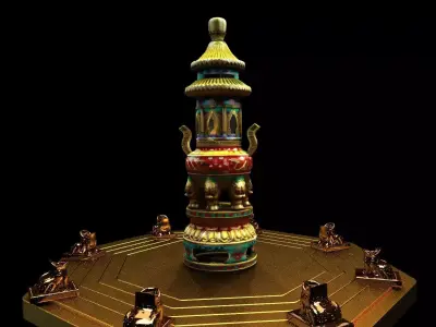 Chinese Bronze Incense  3D model