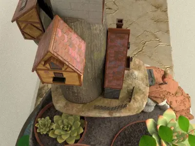 creative pot flower1 3D model