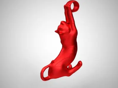 Stretched Cat Necklace 3D print model