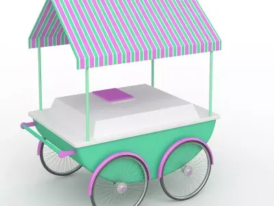 old Ice Cream Cart 3D model