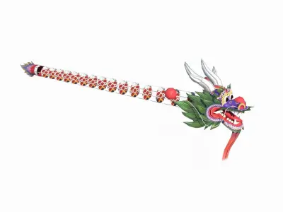 Large Asian dragon kite 3D model