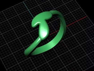 T alphabet baypass ring 3D print model