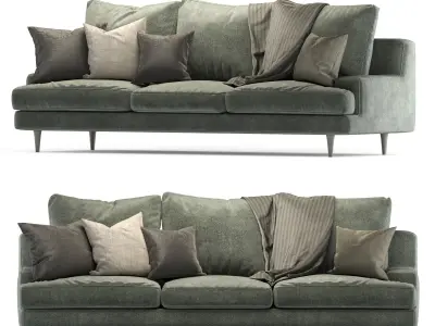Roche Bobois sofa set green 3D Model Collection