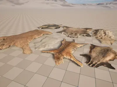 animal pelts volume three Unreal and Unity Low-poly 3D model