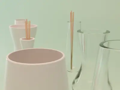 Vases set of Low-poly 3D model