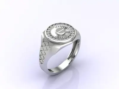 Print Ready STL 3DM  Gents Rings Diamond Men Ring  3D print model 80