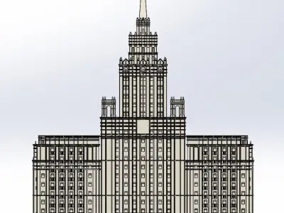 High-rise at the Red Gate on Sadovaya-Spasskaya street 21 3D model