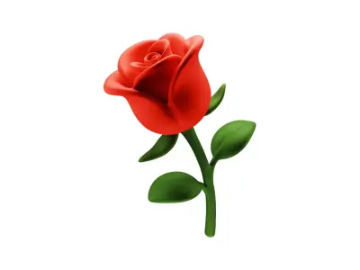 Rose 3D Icon Low-poly 3D model