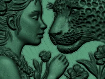 Leopard Head and A Girl A31 3D print model