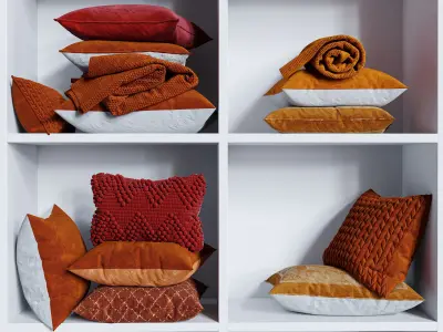 Colorful Cozy Pillows collection 3D model