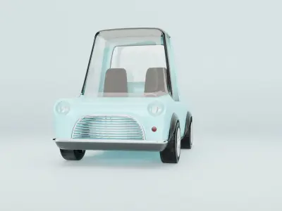  Stylish 3D Mini Pickup Truck   Game-Ready  Low-poly 3D model