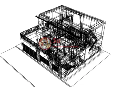 House 14x15m code 481- Sketchup 3D model 3D model 3D model