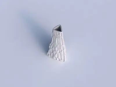 Vase puffy tipped triangle with organic dents 3D print model
